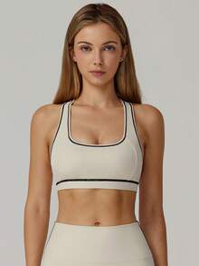 MASKERT Women's Sports Bra - Strap Tank Top With Removable Padding, High-Elasticity Workout & Casual Wear, Naked Feel Skin-Friendly Comfort