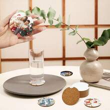 nuevoJuego de 40 posavasos de sublimación en blanco, de corcho redondo de 2.6 pulgadas, absorbentes de agua, posavasos de sublimación de transferencia de calor para bebidas, accesorios de coche, mesa de