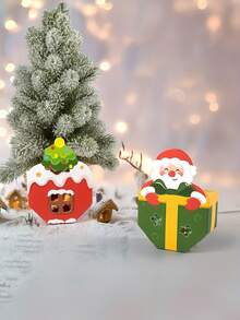 10 Stücke faltbare Geschenkboxen mit Fenster und Weihnachtsmann - rote & grüne Weihnachtsparty Dekorationen, einfach zusammenzubauen Cut Out Süßigkeitenboxen für Weihnachten, stabile Papierverarbeitung für Feiertags-Leckereien, Kleinigkeiten, Dekor - ideal für Zuhause, Büro oder Klassenzimmer Partys, saisonale Behälter für Leckereien, festliche Designs, leichte Verpackung, Behälter für Leckereien, Heimdekoration