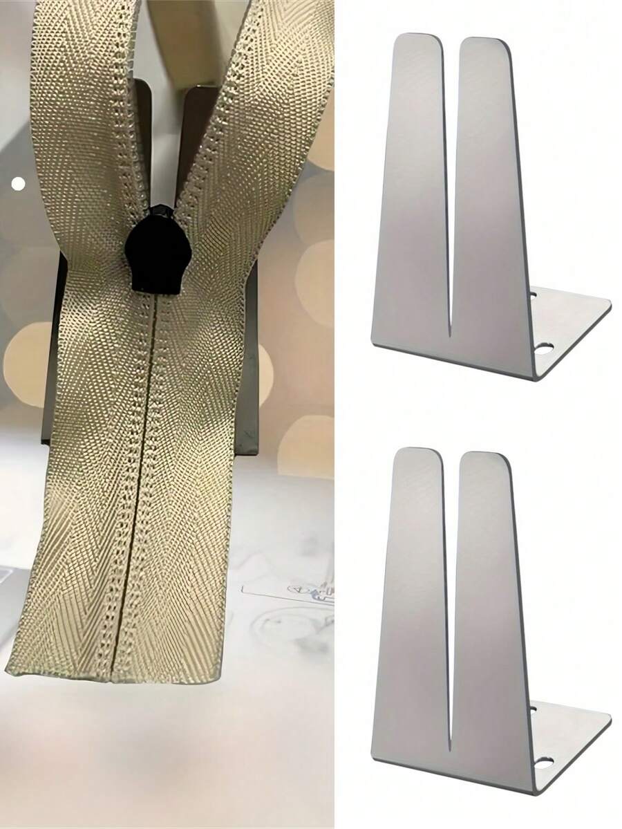 1/2 pièces Assistant d'installation rapide DIY, en métal et acier inoxydable pour coudre des fermetures éclair, des vêtements, des pantalons, des sacs, des têtes de fermeture éclair, des fournitures de fixation, de petits outils, multi-usage et colle amovible