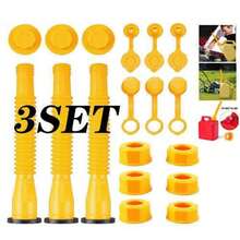 3x Replacement Gas Can Spout Nozzle Vent Kit, Nozzle Tanks Gas Tank Nozzle Replacement Kit Fits Most 1/2/5/10 Gallon, Replacement Gas Can Spout Replacement Kit With Caps And Stoppers For Fuel Containers