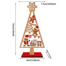 1 pieza de decoración de escritorio de madera de Navidad, adornos de árbol de Navidad de madera para decoración de escritorio, decoración de ambiente para fiestas y festivales, pequeños regalos creativos, adecuados para decoración navideña del hogar y decoración de fiestas festivas - Multicolor - Ver 8