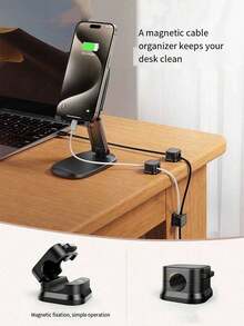 1/6pcs Wire Organizer Holder, Magnetic Desktop Cable Clip Management, Hidden Phone Charging Cord Holder For Nightstand, Kitchen Appliances, Office Storage Supplies - Multicolor - View 1
