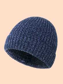 1 件儿童幼儿罗纹针织帽 - 多色可选，适合冬季、圣诞节和日常保暖 - Ribbed Knitted Beanie Hat - 查看 13