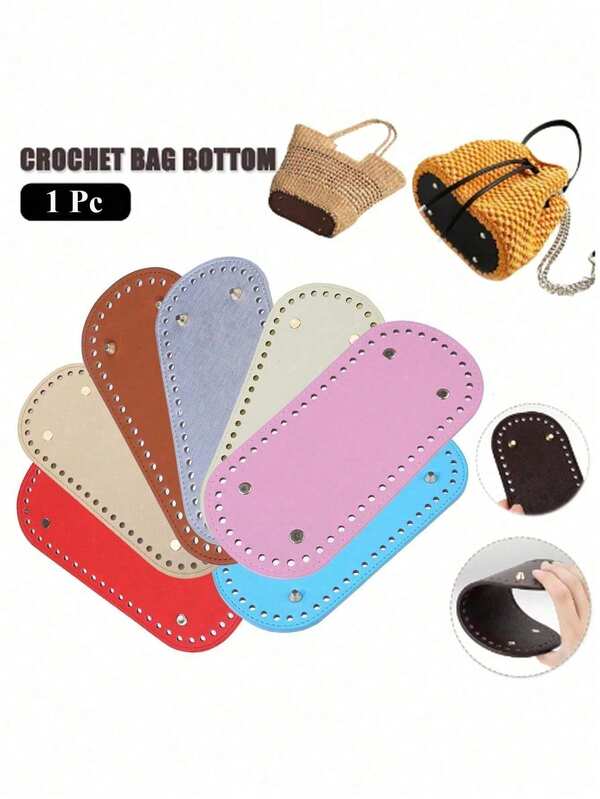 1pc DIY Bag Bottom Oval Long Bag Cushion Pad PU Leather Knitting Bag Handmade Bottom Multi Color For Crochet Bag Accessories DIY Wallet Making|For Crochet Bags Rectangle Round Bottom Diy Crochet Bag Bottom Long Bottom For Knitted Bag