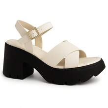 Women's Platform Sandal With Soft, Lightweight Tractor-Shaped Flatform Sole - 離開 - 查看 1