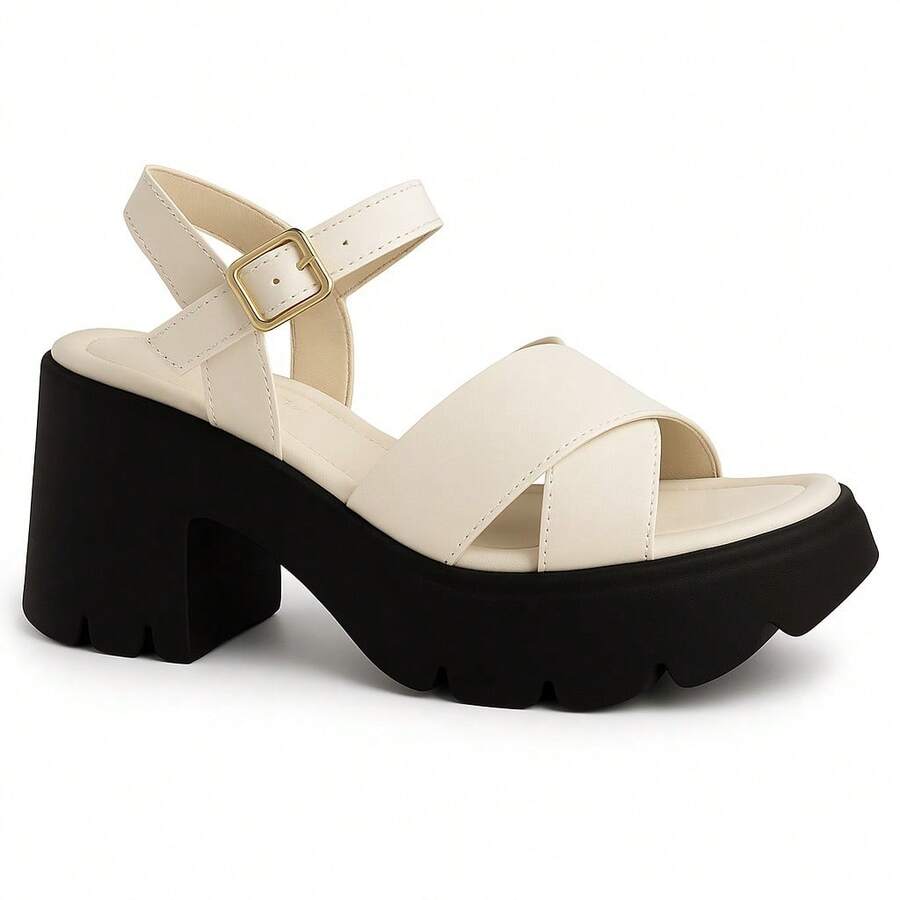 Women's Platform Sandal With Soft, Lightweight Tractor-Shaped Flatform Sole - 離開 - 查看 1