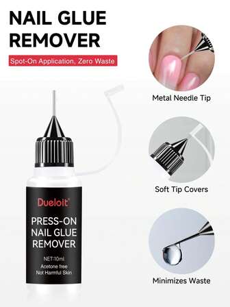 10ml 精准按压式指甲胶去除剂，多功能指甲片去除剂，凝胶指甲温和胶水去除剂，不含丙酮的指甲油去除剂