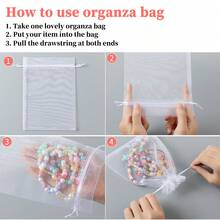 100 PIEZAS, 25 Colores, Todos los 7 Tamaños, Bolsas de Organza de Malla de Nailon Transparente de Alta Calidad con Cordón, Bolsa de Red, Bolsa de Regalo, Bolsa para Joyas, Bolsa de Malla, Bolsa para Jabón, Bolsa para Velas, Bolsa para Maquillaje, Bolsa de Embalaje para Manualidades y Artesanía, Adecuado para Pascua, Día de San Valentín, Halloween, Navidad, Boda, Fiesta y Vacaciones