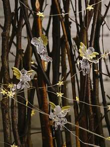 4 piezas Decoraciones navideñas Adornos colgantes de ángel transparentes, Nuevo estilo creativo Pequeño colgante de ángel Decoración del árbol de Navidad Decoración del hogar Decoración de la habitación Decoraciones navideñas de invierno Regalos navideños Decoración navideña