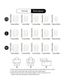 升级你的美甲风格，手工制作的按压式美甲套装，短款方形法式爱心简约果冻粉色美甲套装，适合长指甲，可用于派对、婚礼或日常佩戴，套装包含2片果冻凝胶和1个指甲锉。 - 紅色 - 查看 8