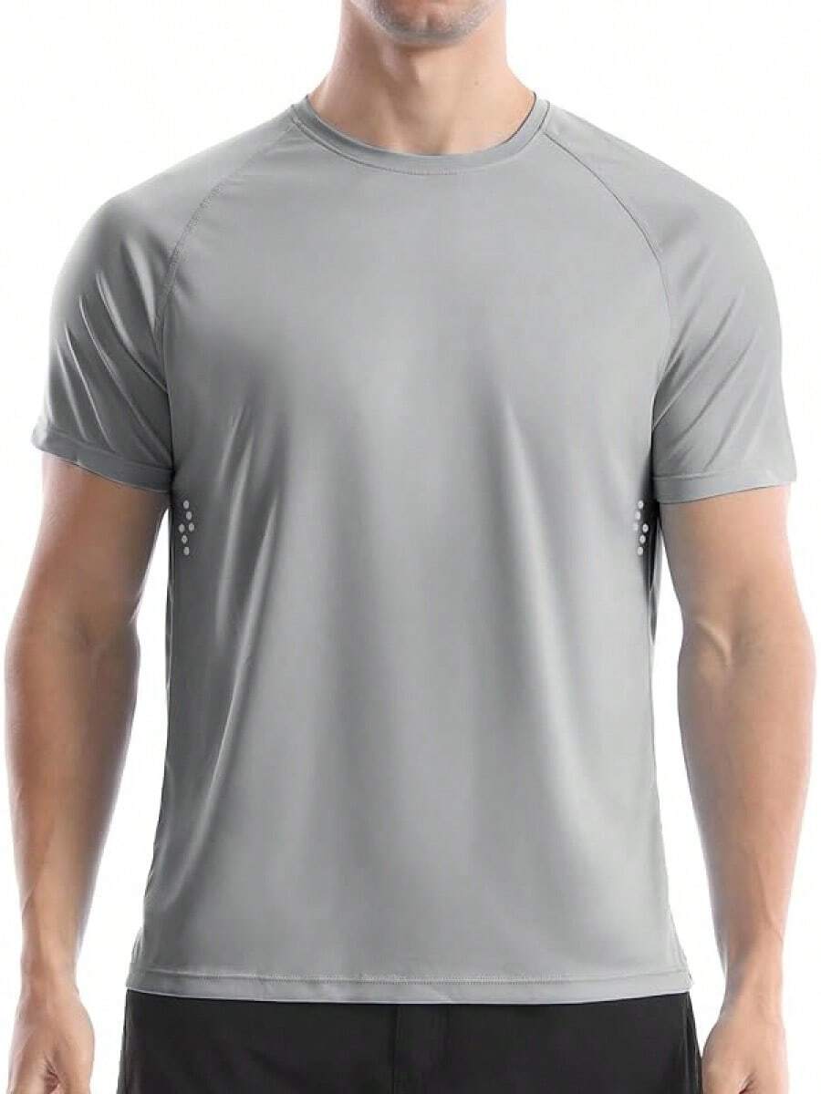 Men's UPF 50+ Swim Shirts, Short Sleeve Rash Guard, Quick Dry-Shirt Fishing And Surfing - Gray - 查看 1