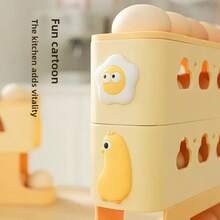 1 Estante automático de tres niveles para huevos, dispensador de huevos deslizante de gran capacidad, organizador de huevos para refrigerador de cocina, mantiene los huevos frescos, se desliza automáticamente, diseño ahorra espacio, el contenedor deslizante puede contener 24-28 huevos, hecho de plástico, no entra en contacto con los alimentos - Unidad de almacenamiento para refrigerador, bandeja de huevos de cocina, adecuada para encimeras de cocina, armarios, puertas laterales del refrigerador, fácil de limpiar, lavable