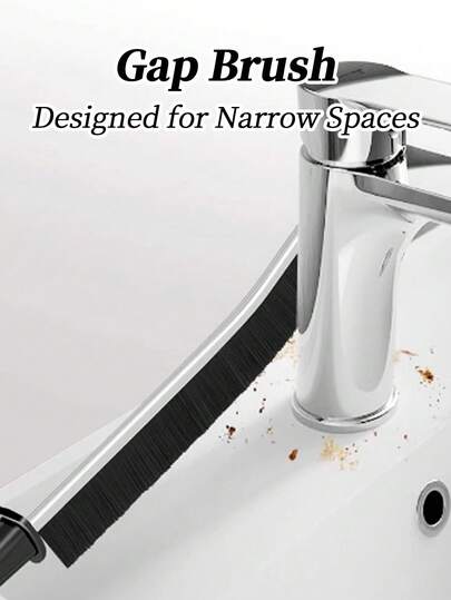 多功能细长刷，专为缝隙清洁而设计，细长可清洁缝隙、浴缸、水龙头缝隙和排水口，能够清洁各种难以触及的区域。适用于清洁厨房水槽、水龙头、浴室、浴缸、凹槽、角落和狭窄缝隙。
