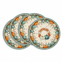 4 piezas/Set, 6 piezas/Set, 8 piezas/Set Manteles individuales a cuadros, 14 pulgadas de diámetro, azul, naranja, azul, verde, estilo rústico, manteles de mesa para Acción de Gracias, adecuados para fiestas, cocina, decoración del comedor - Multicolor - Ver 28