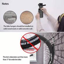 Kit 4 Soportes De Gancho Para Colgar La Bicicleta En La Pare,instalación fácil pared,resistente soporte bicicleta,ahorro espacio bicicleta - Negro - Ver 3