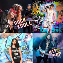 1. 五件套：美元符号项链、戒指、手链、迪斯科项链、太阳镜 - 适合嘻哈、迪斯科、复古主题派对，也适合歌手、男女嬉皮士的装扮（仿金链美元项链、手链、太阳镜、戒指） 2. 四件套：美元符号项链、戒指、手链、太阳镜 - 适合嘻哈、迪斯科、复古主题派对，也适合歌手、男女嬉皮士的装扮（仿金链美元项链、手链、太阳镜、戒指）