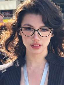 1 Pair/2 Pairs Vintage Women's Cat-Eye Glasses Y2K Small Frame Light Clear Lens Fashion Decorative Glasses Stainless Steel Frame Daily Use