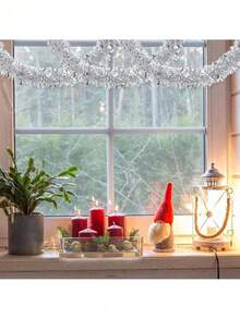 5/10pcs Shiny Metallic Tinsel Twist Garland,Streamers Ornaments Long Glitter Hanging Decorations For Party, Holiday Wedding Birthday Tree Wall Rail - Multicolor - View 6