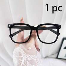3 件装男女通用方形框架日常佩戴光学眼镜，校园风格修饰脸型防蓝光眼镜