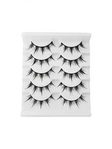5 Pairs Cartoon Style False Eyelashes, Moist Appearance, Japanese Character Cosplay, Dense & Tapered Thai Eyelash Strip Lashes,Lashes,Eyelashes,Fake Lashes - Spiky Manga Lashes - View 7