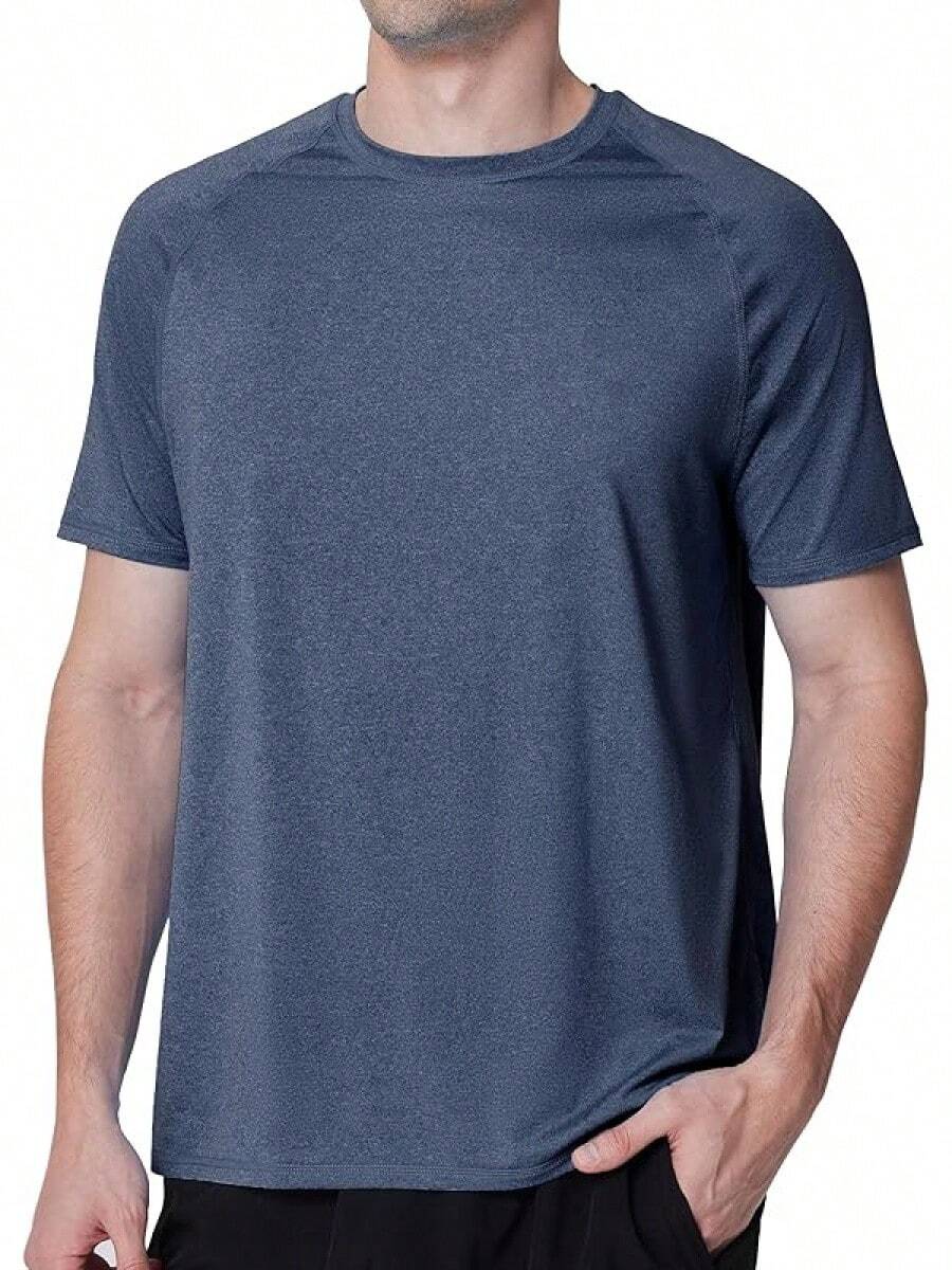 Men's UPF 50+ Swim Shirts, Short Sleeve Rash Guard, Quick Dry-Shirt Fishing And Surfing - 藏蓝色 - 查看 1