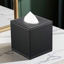 Cubierta de caja de pañuelos cuadrada - Soporte de caja de pañuelos cúbico de moda con base magnética, caja de pañuelos decorativa de PU adecuada para tocador, mesita de noche, escritorio, encimera de cocina, oficina en casa, automóvil, decoración de caja de almacenamiento, regalo festivo - Multicolor - Ver 11