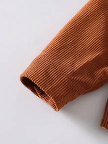 2 Stücke Jungen Vintage Cord Set, Kontrastfarben Fake Tasche Design Kragen Langarm Strickjacke + Einfarbige Gerade Bein Hose, geeignet für Lässig Ausflüge, Schule, Sport, Festivals, Alltags Tragen im Frühling und Herbst