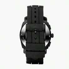 Fossil Men's Mechanical Chronograph Wristwatch, Black Dial, Black Silicone Strap, Model FS4487 - Black - View 4