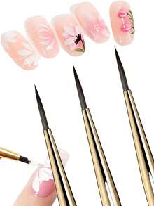 1pc Nail Art Brush, Multi-Function Painting Brush Used For Flower Painting, Fine Tip Brush For Nail Care, Smooth Material, DIY Nail Art Tool