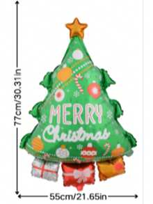 4pcs Halloween/Christmas Themed Balloons - Yellow Giraffe, Green Christmas Tree, Red Santa Claus, White Snowman, Made Of PET Material To Create Festive Atmosphere, Suitable For Indoor Or Outdoor Decoration In Winter