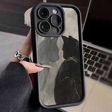 Suitable For IPhone17/IPhone17 Air/IPhone17 Pro/IPhone17 Pro Max/16 Pro Max/15 Pro Max/14 Pro Max/13 Pro Max/12 Pro Max, High-End Fashion, Oil Painting Design - Black - View 4