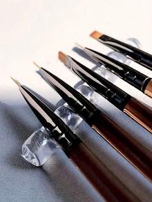 6个装5格亚克力笔筒，美甲笔架，时尚简约亚克力指甲油笔筒，美甲工具收纳架。适用于DIY美甲雕刻和绘画铅笔、画笔、美甲工具展示，学生笔筒，化妆刷筒，家居装饰及开学季适用。 - 彩色 - 查看 3