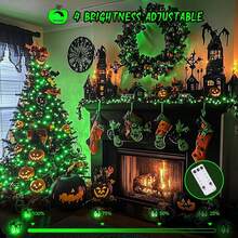 KBO JMEXSUSS 600 LED Green Lights For Outdoor Tree Decorations, Clear Wire 168 Ft Green Christmas String Lights Outdoor Indoor Plug In For Halloween Christmas Tree Bar Party Decor - 綠色 - 查看 4