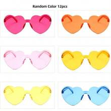 10/12 Peças - Óculos Sem Aro em Formato de Coração, Óculos em Formato de Coração, Óculos Sem Armação em Formato de Estrela de Cinco Pontas, Uma Ampla Variedade de Óculos Transparentes Verdes para Lembrancinhas de Festa, Perfeito para Festas na Piscina e na Praia, Festas de Verão. Óculos Transparentes em Formato de Coração para Festas, Festa de Feriado