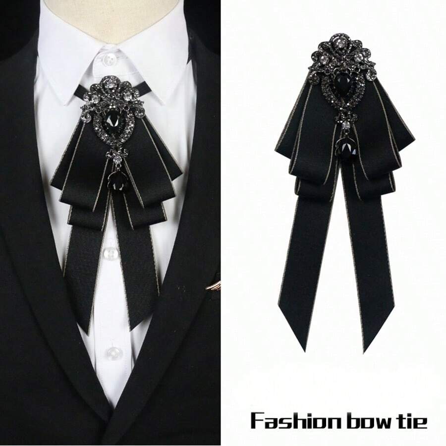 1pc-Elegant Bow Tie, Suitable For Both Men And Women - Elastic Design, Easy To Wear, Perfect For Weddings, Parties And Daily Wear. Bow Style, Wedding Accessories/Fashionable Bow/Fabric Tie