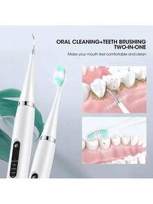 Electric Tooth Cleaner, Powerful Ultrasonic Plaque Remover For Teeth With 5 Modes - Tooth Cleaner, Gum Care, Teeth Cleaning, IPX6 Waterproof, Tartar Removal, Fresh Breath, Oral Care, USB Charging - màu đen - Xem 3