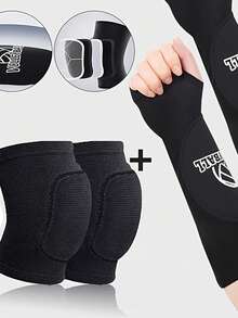 2 件/套排球护膝 + 袖套,加厚衬垫,带拇指孔,双密度支撑,男女通用,防滑舒适面料,2025 新款专业比赛级排球护具,抗菌防臭,适合训练和比赛,版运动礼物 - 彩色 - 查看 3