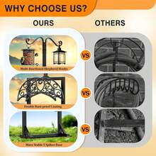 [1pc] Metal Garden Hose Holder | Outdoor Water Hose Reel Bracket For FLawn & Patio | Black - Đen 5 gai + 2 sừng chăn cừu - Xem 6