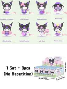 Figuras de caja ciega de la serie Kuromi School Diary, campus coleccionable súper lindo, figuras temáticas, escenarios escolares únicos que incluyen graduación, tenis y más, perfecto para coleccionistas, fanáticos de Sanrio y entusiastas de Kawaii, ideal para decoración del hogar, regalos y exhibición, agrega diversión y fantasía a cualquier habitación, colecciona todos los estilos para una experiencia escolar completa.