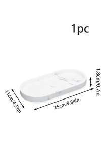 1/2件白色硅胶浴室梳妆台收纳托盘,化妆品、香水、蜡烛、皂液器、调味品收纳,白色装饰托盘,适用于家居装饰、卧室、客厅、厨房收纳 - 彩色 - 查看 17