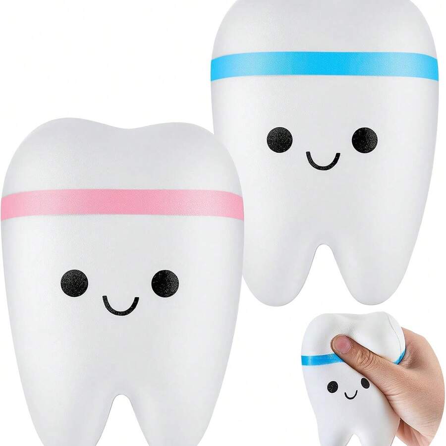 1/2/4 Pieces Jumbo Tooth Slow Rising Fake Tooth Anxiety Relieve Toy Dental Toys Dental Assistant Gifts For Stress Relief Teens, Adults(Classic)