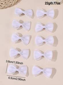 NAIZHU Set Jepit Rambut Kupu-kupu Putih untuk Anak Perempuan (10pcs/20pcs), Cocok untuk Pemakaian Sehari-hari dan Dekorasi Musim Pernikahan. - Putih - View 5