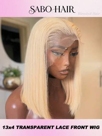 180% Density 14 Inch HD 13x4 Lace Frontal Short Straight Bob Wig Virgin Brizilian Hair Wigs #613 Blonde Hair With Fiber Blended Wig For 13x4 Ear To Ear Lace Front Long Hair Pre Plucked Natural Hairline 10-14inch Bob 30 Inch Long Wig Daily Use