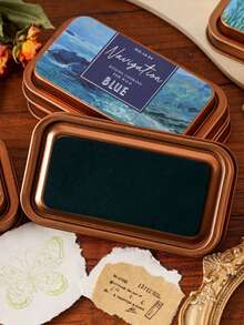 1 Piece Of Iron Box Hand Journal Ink Pad. Neutral Retro Ink Pad, Seal, Ink Pad, Ink Pad. Super Many Colors To Choose From, Simple Operation And Convenient Storage - Multicolor - View 4