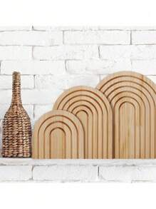 1/2/3pcs Wooden Rainbow Arch Decor, Bohemian Style Home Decor, Cutting Board Wooden Cutting Board Arched Wood Delicatessen Board For Kitchen Shelf Decoration - Multicolor - View 7