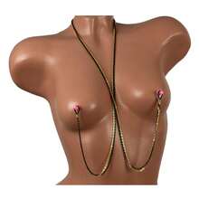 Nipple Ring Necklace (No Piercing Needed) - Women's Fake Nipple Ring, Sexy Double Chain Necklace - Sexy Body Chain - Multicolor - View 4
