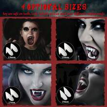 Set Of 8 Vampire Teeth 4 Size Halloween Cosplay Fangs Fake Teeth Halloween Party Cosplay Dentures Prop