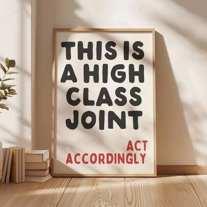 1pc High-End Collaboration Inspirational Wall Art, Neutral Tones, Cool Canvas Print Painting, Typography Poster Design, Collegiate Decor, Suitable For Bedroom, Living Room, Apartment Wall Decoration, Gift For Her, Available With Or Without Frame.