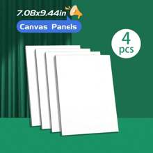 12 قطعة/4 قطع/5 قطع ألواح قماش أبيض، لوحة رسم فنية مقاس 7 * 9 بوصة بالجملة للزيت والأكريليك والغواش والتمبرا والصب السائل، مستلزمات فنية